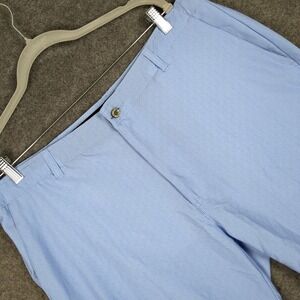 Pebble Beach Mens Performance Golf Shorts Light Blue Stretch Size 40 Microprint